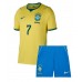 Brasilien Vinicius Junior #7 Hemmaställ Barn VM 2026 Korta ärmar (+ Korta byxor)